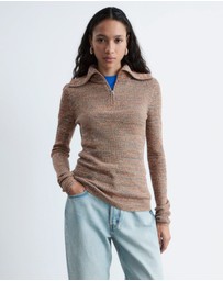 & Other Stories - Melange Knit Half-Zip Top