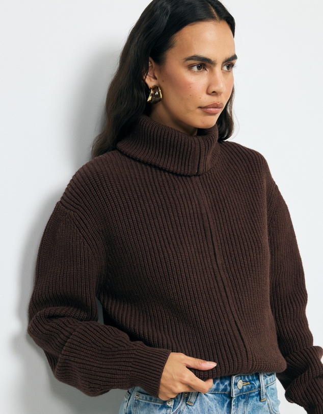AERE - Clea Organic Cotton Zip Cardigan