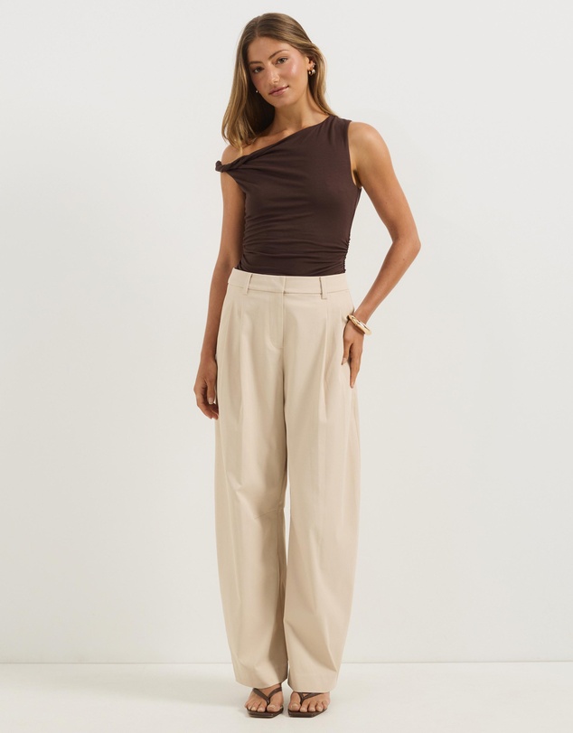 Atmos&Here - Ava Tailored Pleat Front Barrel Pants