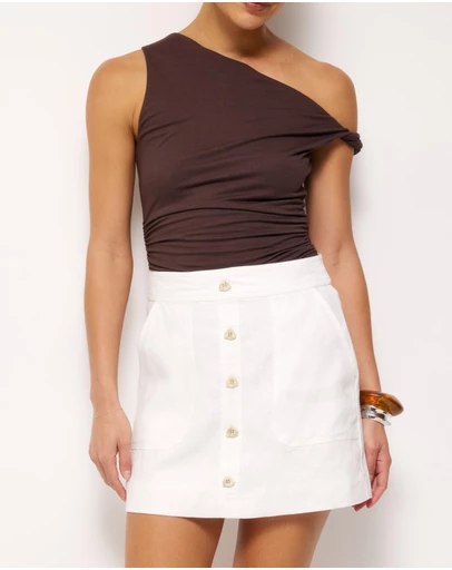 AERE - Button Front Skirt