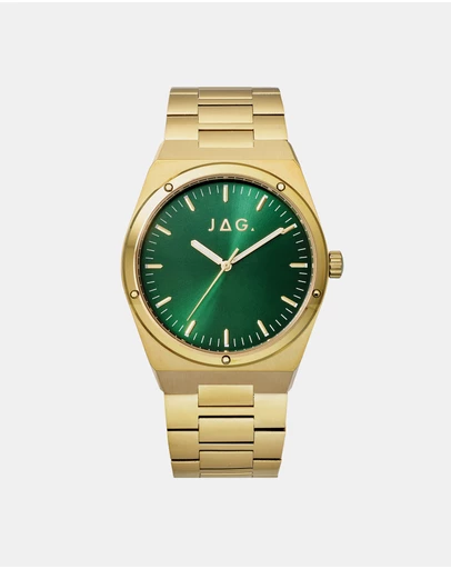 Jag - Arlo Mens Green Dial 41mm Gold Watch