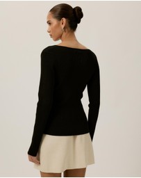 Tussah - Sienna Wrap Long Sleeve Knit Top