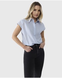 Farage - Cap Sleeve Stripe Shirt