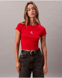 Calvin Klein Jeans - Monogram Logo Ribbed Baby Tee