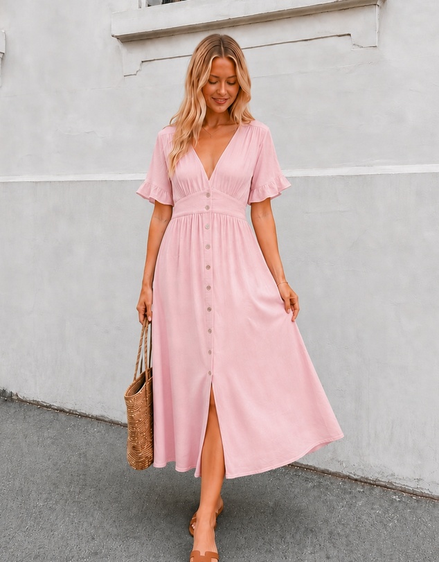 Esther & Co - Korbela Dress - Powder Pink