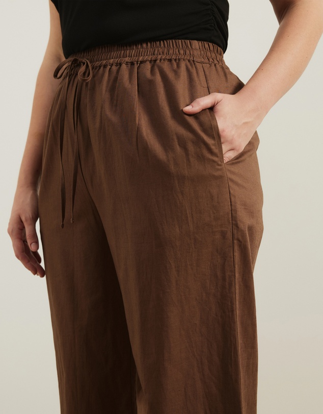 Atmos&Here Curvy - Fiona Linen Blend Drawstring Pants