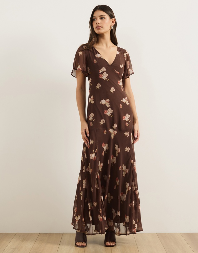 Atmos&Here - Tasha Flutter Sleeve Maxi Dress