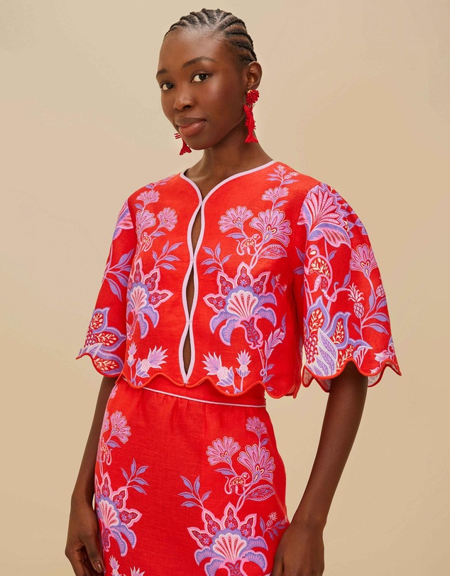 Porcelain Garden Midi Skirt by Farm Rio Online | THE ICONIC | New Zealand