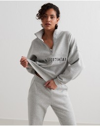 Aim'n - Varsity Blocked Half-Zip Sweater