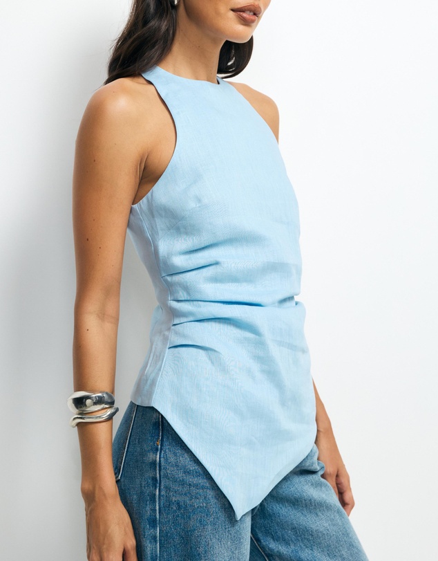 AERE - Frankie Linen Asym Hem Top