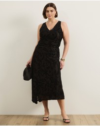 Atmos&Here Curvy - Evelise Burnout Midi Skirt