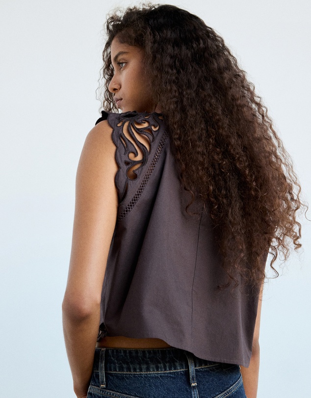 M.N.G - Broderie Anglaise Cotton Top