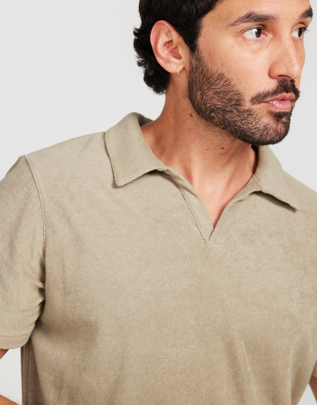 Vacay Swimwear - Olive Terry Polo