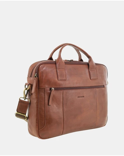 Pierre Cardin - Pierre Cardin Rustic Leather Computer Bag