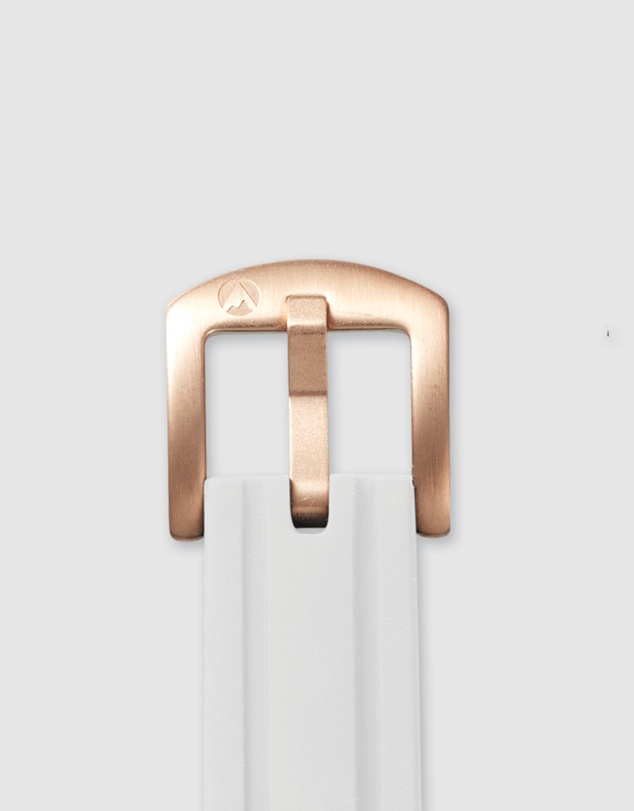 Maxum - Liberty Band - White Silicone with Rose Gold Tone Buckle