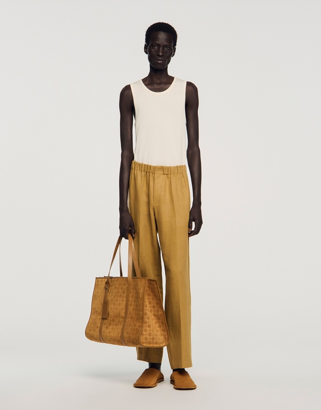 Sandro - Tote Square Cross Suede Messenger