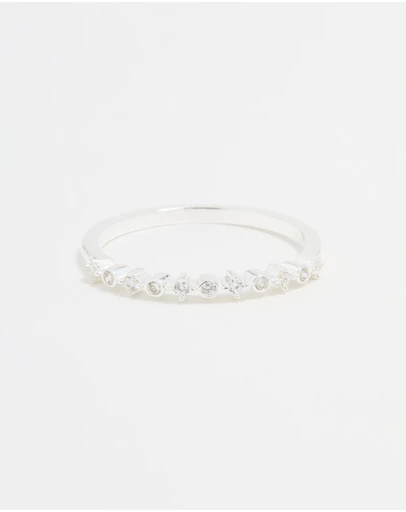 Lovisa - Sterling Silver Cubic Zirconia Circle Pave Ring