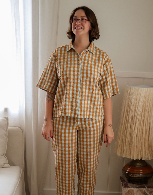 Mosey Me - Honey Blue Seersucker Pyjama Set