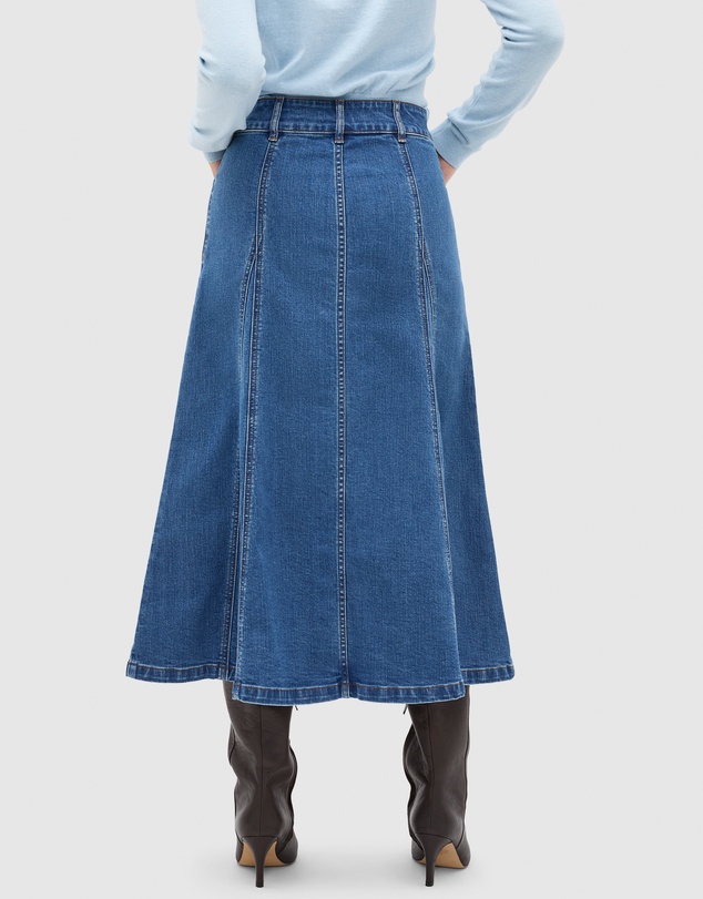 Seed Heritage - Denim Panelled A Line Skirt