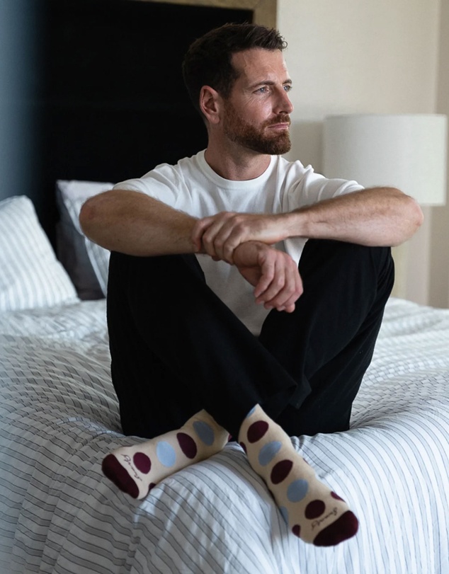 Swanky Socks - Beige Berry Polka Dots
