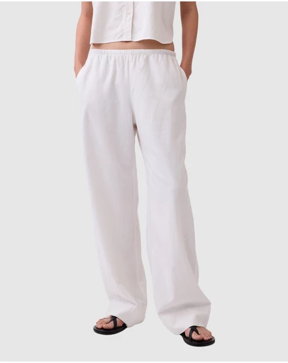 GAP - Linen Drawstring Wide Leg Pants