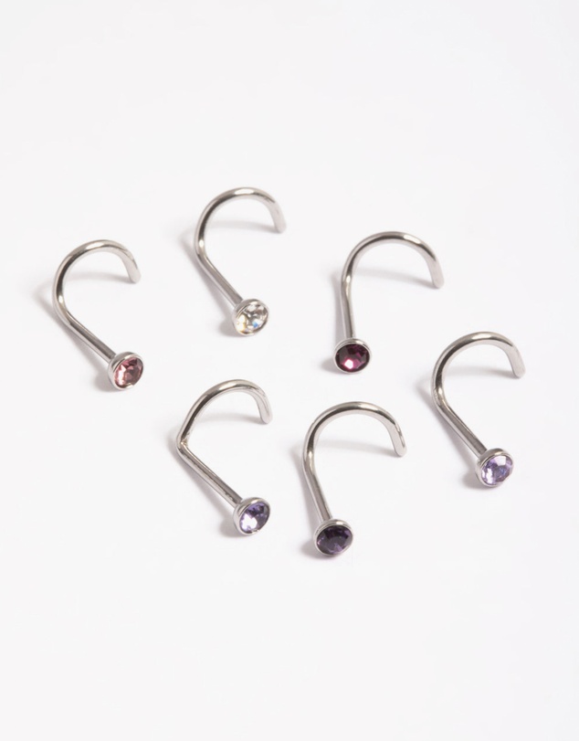 Lovisa - Surgical Steel Basic 6-Pack Nose Studs