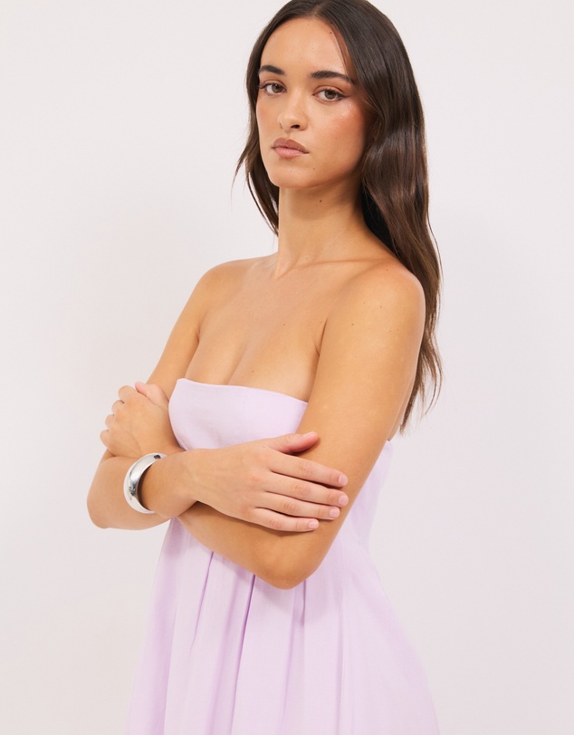 Calli - Karina Pleated Strapless Maxi Dress