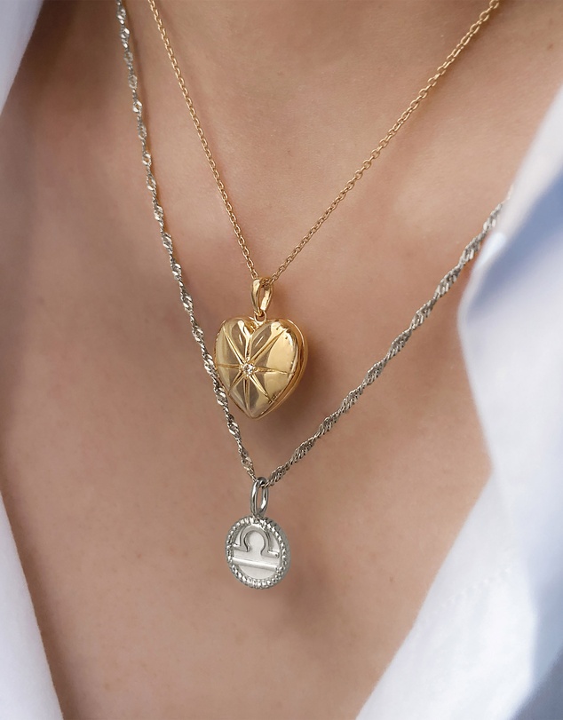Wanderlust + Co - Libra Zodiac Mother of Pearl 925 Sterling Silver Pendant
