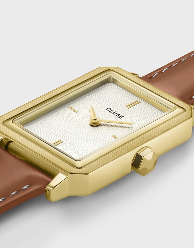 Cluse - Fluette Leather Brown Nutshell/Gold Sand Texture