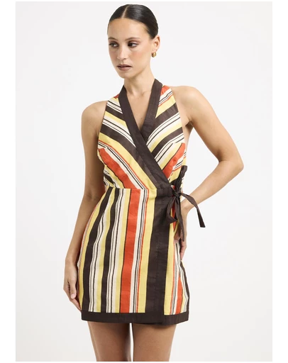 Subtitled - Abilene Halter Wrap Mini Dress