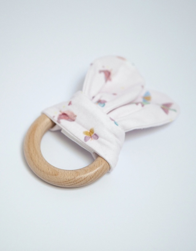 Little Stuff - Butterfly Garden Jersey Wrap With Teether Gift Set