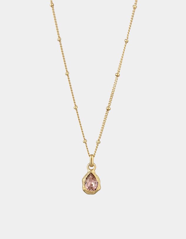 Elli Jewelry - Necklace Oragnic Drop Crystal 925 Sterling Silver Gold-Plated