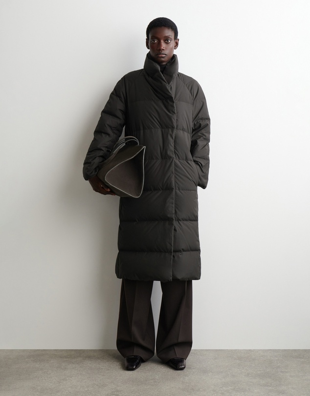 COS - Shawl-Collar Quilted Down Long Coat