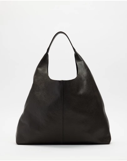 & Other Stories - Large Dark Brown Leather Tote Bag - ICONIC EXCLUSIVE