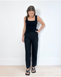 Cirkular - Pre-Loved - Marle Black Frayed Top