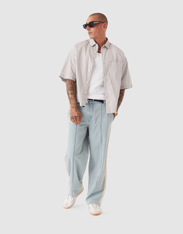 Zanerobe - Stitched Pintuck Denim Pant LT Blue