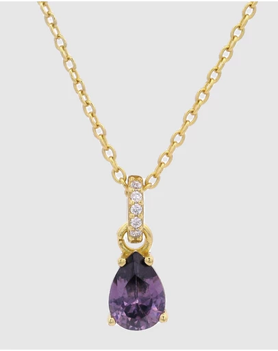 Georgini - GEORGINI WISTERIA PENDANT AMETHYST CZ GOLD