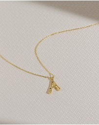 Wanderlust + Co - Alphabet Bubble Pendant Necklace - Letter A