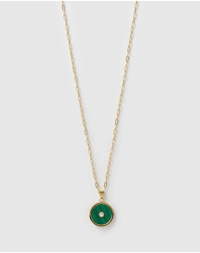 Arms Of Eve - Koda Gold Necklace - Malachite