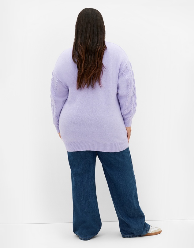 City Chic - Plus size Claudia Relaxed Knit Jumper - lilac