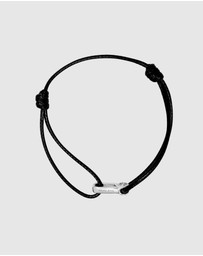 Nialaya Jewellery - Black String Bracelet with Silver Hook