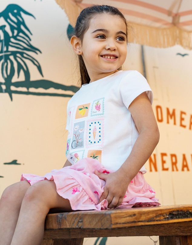 Fox & Finch - Summer Vacay Embroidered Skirt With Inbuilt Shorts - Kids