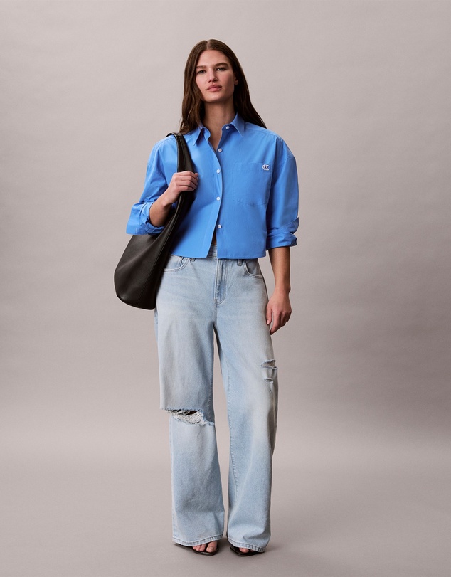 Calvin Klein Jeans - Cropped Cotton Poplin Shirt