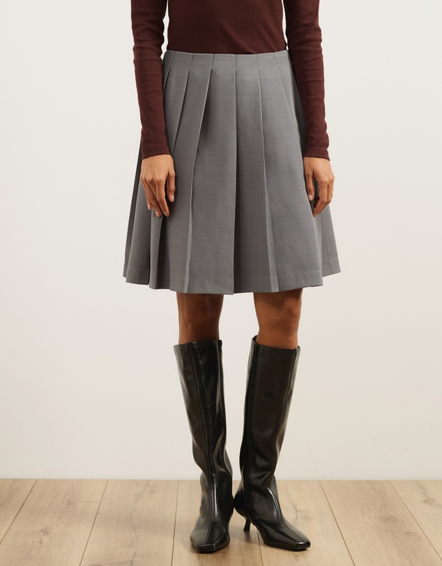 Atmos&Here - Elspeth Pleated Knee Length Skirt