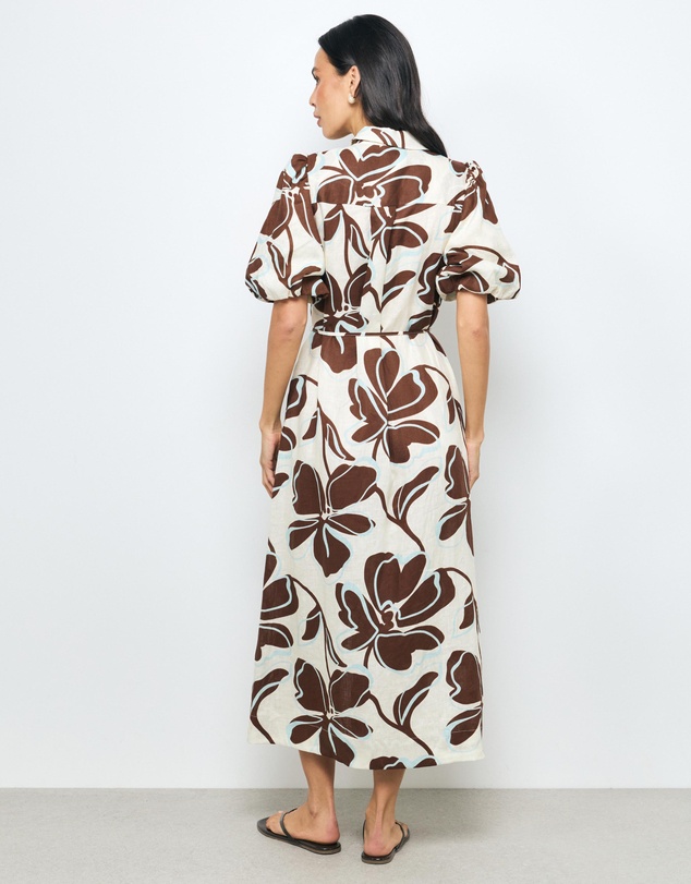 AERE - Nela Linen Midi Shirt Dress