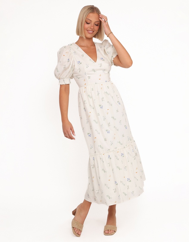 Petal & Pup - Steele Puff Sleeve Midi Dress - Floral