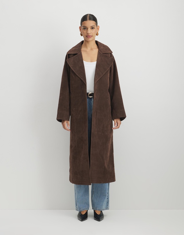 AERE - Anders Suede Look Oversized Coat