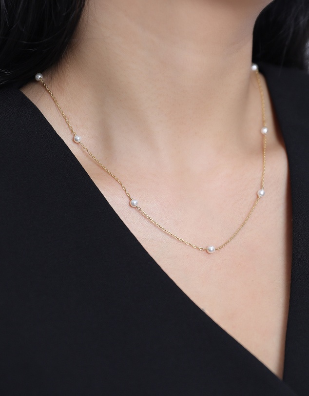 Elli Jewelry - Necklace Pearl Minimalist 925 Sterling Silver Gold-Plated
