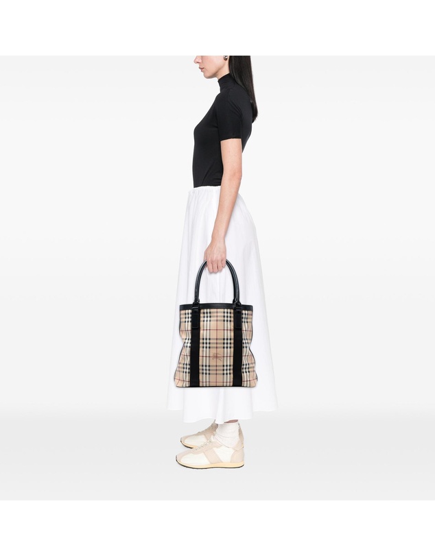 Pre-Loved by Azura Reborn - Pre-Loved Haymarket Check Coated Canvas Vertical Tote