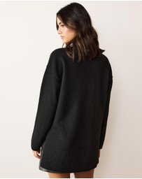 Atmos&Here - Teo High Neck Wool Blend Knit Jumper